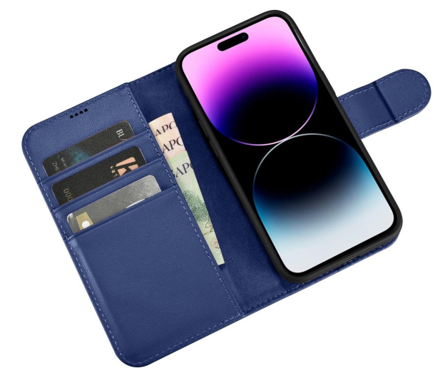 iCarer Wallet Case do iPhone 14 Pro (anti-RFID) niebieski 6975092686286 - 1201180 - zdjęcie 4
